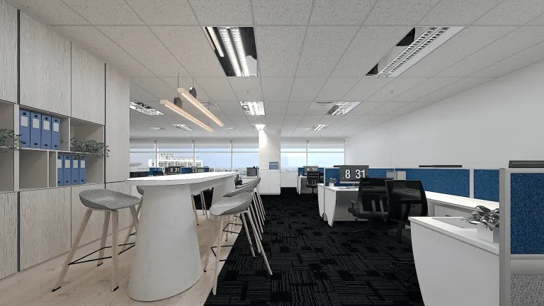 Workstations and storage in an open office